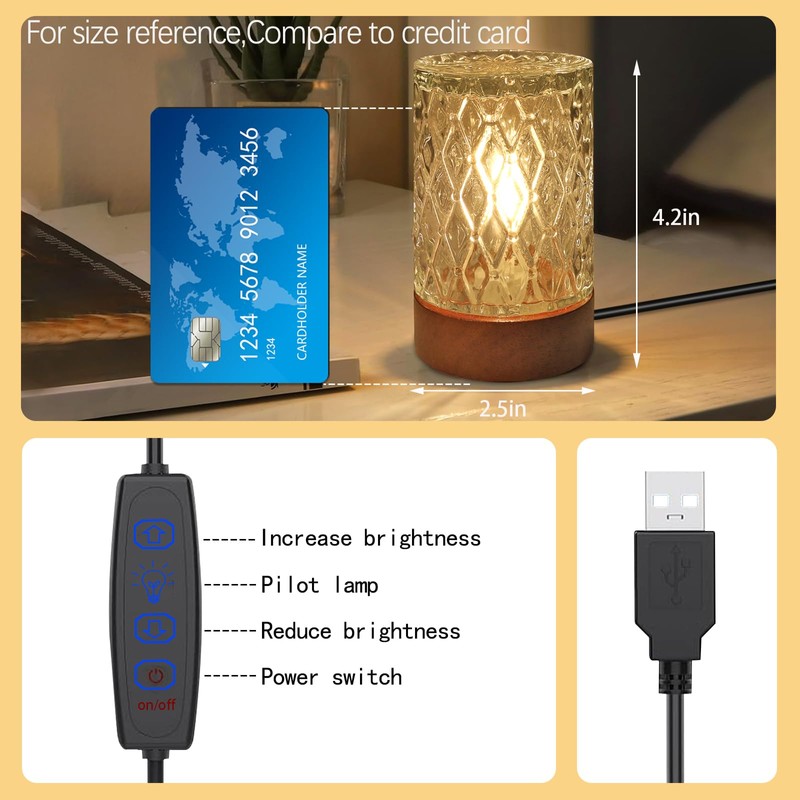 GZWANHANGMY Mini Soft Warm LED Night Light,Dimmable Bedside Lamp Small