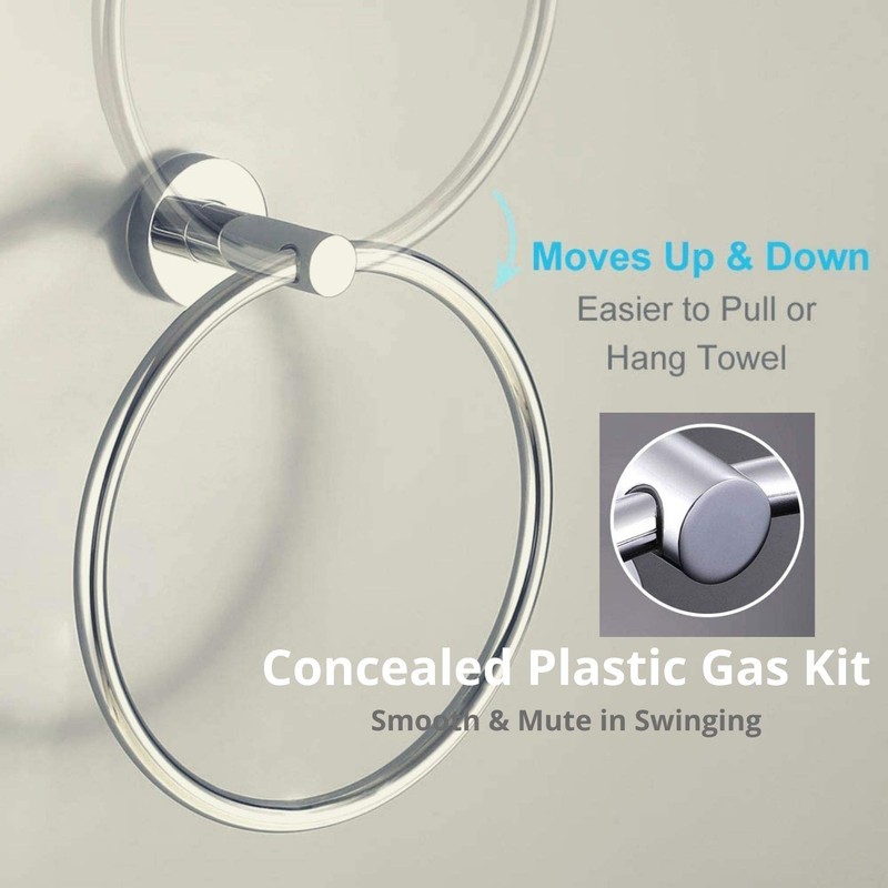 Stainless Steel Towel Holder, Bathroom Towel Ring, Wall Mount Hanging