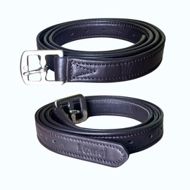 LEXNEL Equestrian Leather Stirrup for Saddle with Buckles 1 Pair Pack of 2 (48 Inch Brown)