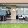 JENLYSTIME 13 Inch Outdoor Clock, Waterproof and Silent, with Thermometer