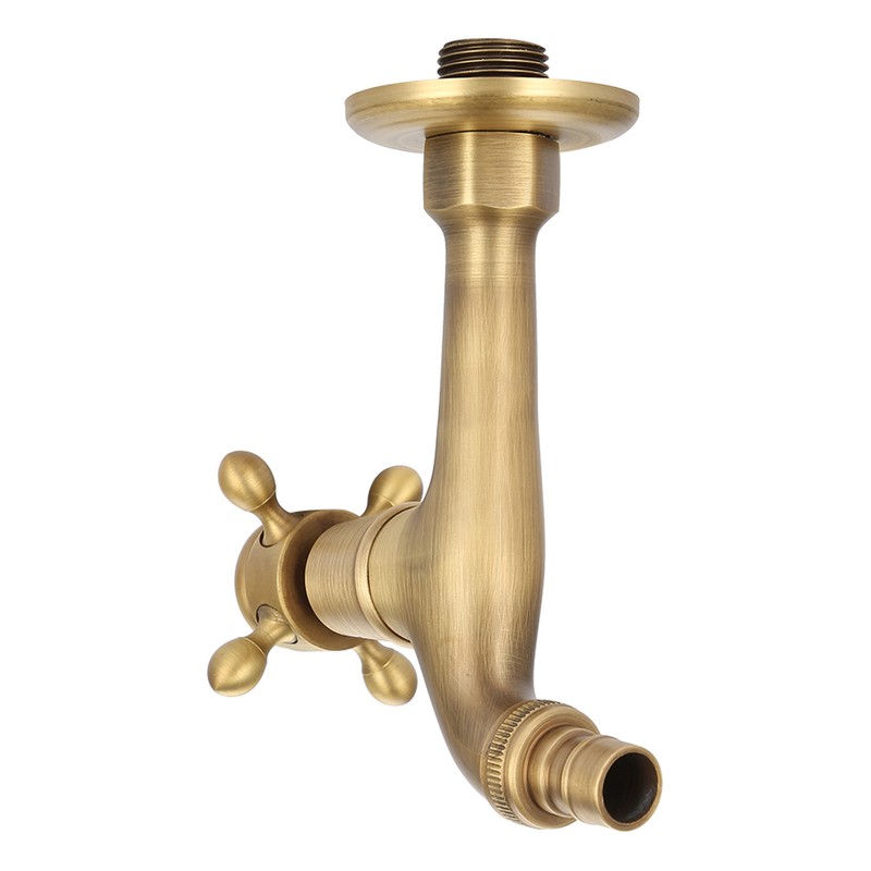 Vintage Solid Brass Single Handle Faucet for Washing Machine Wall
