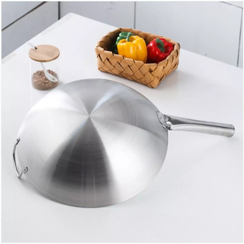 MEGA COOK 30cm Stainless Steel Wok Pan With Long &