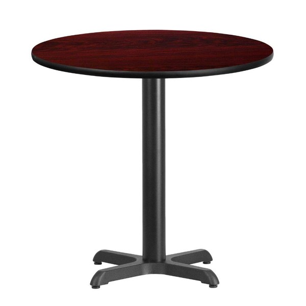 Flash Furniture 30'' Round Mahogany Laminate Table Top with 22''