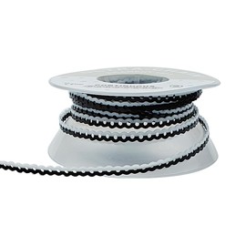 Dental Orthodontic Power Chain Mixed Color Spool Elastic Rubber Bands for Teeth Braces, 15ft/Roll (White&Black, Short)