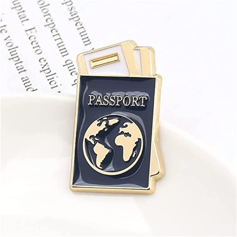 Travel Passport Jewelry Enamel Pin Brooch Pin Metal Badges Brooches