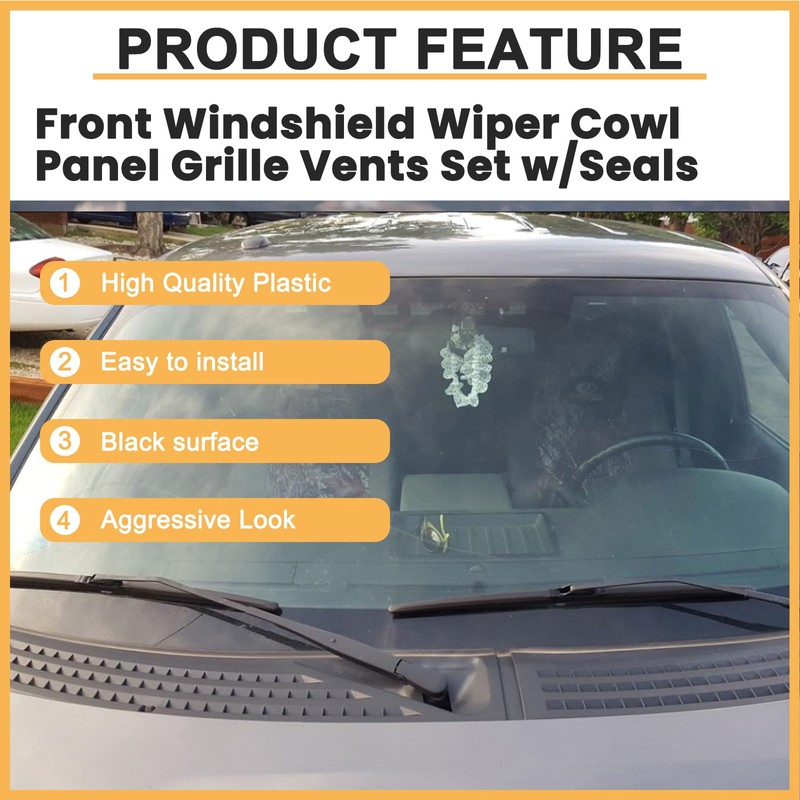 DIBON AUTO Pair Windshield Wiper Cowl Panel Grille for Ford