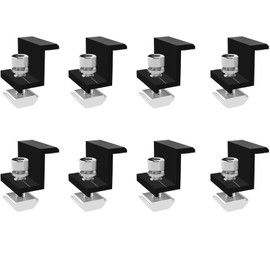 Gamrong Pack of 8 30 mm Black Centre Clamp, Solar Panel Edge Clamp Brackets, Solar Panel Bracket End Clamp Kit, Solar End Clamp for Motorhomes Walls, Black/PV Solar Module Fixings on the Roof