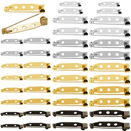 LYTIVAGEN Pack of 200 Bar Brooch Pins Brooch Pins Badge Pin Clasp Safety Pins for Crafts Brooch Safety Clasp for Crafts Jewellery Making, 4 Sizes