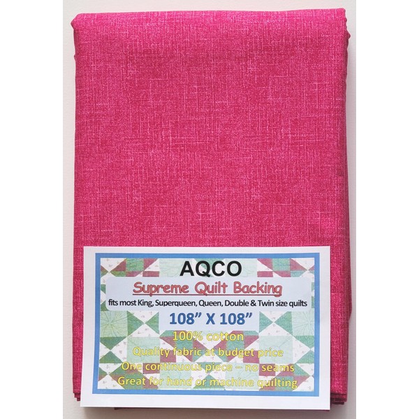 Supreme Quilt Backing, King, Seamless, from AQCO, Blender Redish/Pink, 108"x108"