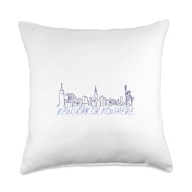 NYC NEWYORK or NOWHERE Skyline Throw Pillow