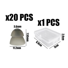 20 Pieces Hearing Aid Accessories, 1 Piece Storage Box, Dome Earplugs, Double Layer Earplug Accessories, Earplug Replacement Parts