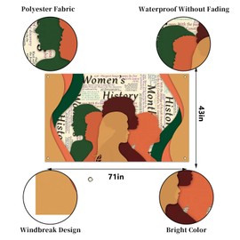 Womens History Month Photo Backdrop International Women's Day Banner Womens Day Decorations and Supplies for Home (43 X 71 Inch)