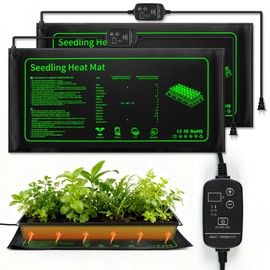 2 Pack Seedling Heat Mat with Thermostat for Plants Seed Starting,10"x20.5"