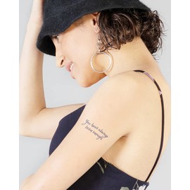 Inkbox Temporary Tattoos, Semi-Permanent Tattoo, One Premium Easy Long Lasting, Waterproof Temp Tattoo with For Now Ink - Lasts 1-2 Weeks, Enough Tattoo, 3 x 3 in, Worthy