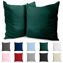 Dreamzie Renforcé Cotton Pillowcase 80 x 80 cm (Set of 2) – Green – Densely Woven with 57 Threads/cm² – Cushion Cover 80 x 80 cm – OEKO-TEX Certified