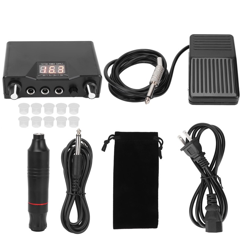 Professional Tattoo Pen Kit Tattoo Machine Foot Pedal Power Supply