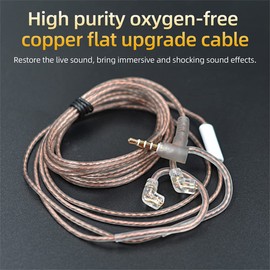 YINYOO KZ Original Replacement Cable Detachable Earbud Cable for BPIN zst/zsr/ed12/es3/es4/zs10/as06/as10/ba10/zstx/edx(Bpins Without mic, Black)