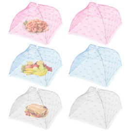 Dzmuero Fly Cover, Fly Protection Food, Pack of 6 Fly Cover, Food, Breathable Mesh, Foldable, Fruit Basket with Fly Protection for Outdoor and Kitchen, Prevents Flies, Insects (30 x 30 cm)
