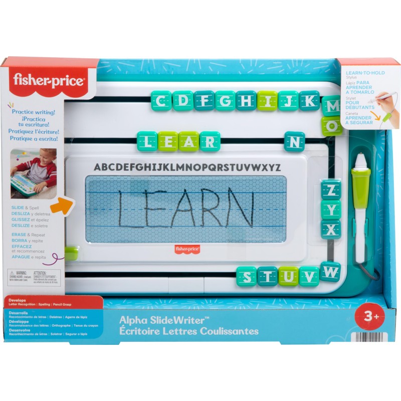 Fisher-Price Preschool Learning Toy Alpha Slide Writer Magnetic Drawing &