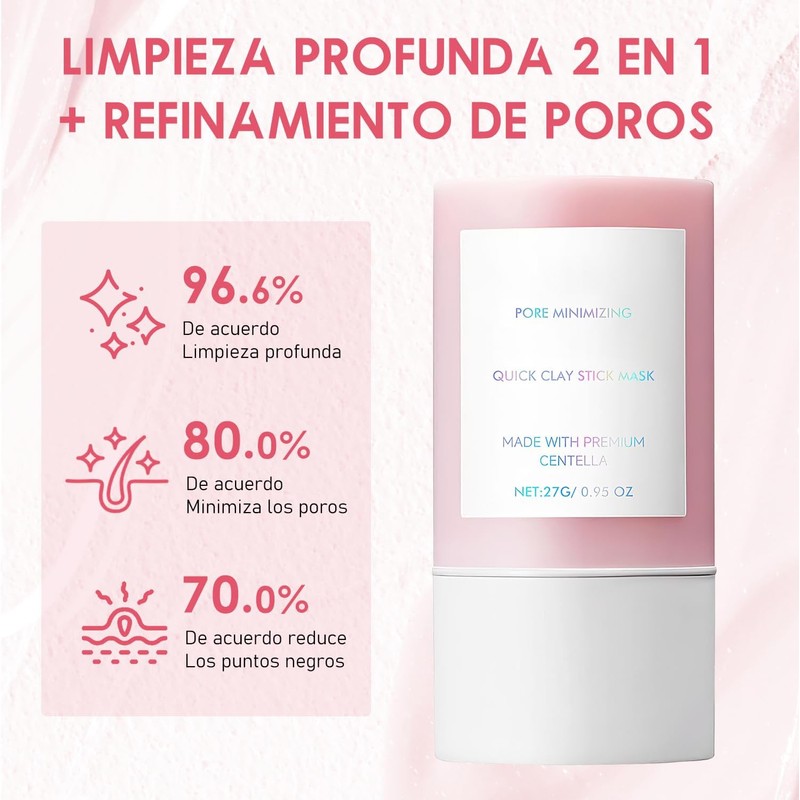 Mascarilla de arcilla Centella Asiática en barra, Soothing Skin,Deep Cleansing,