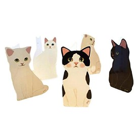 Message Cards with Envelopes, Greeting Cards with Cute Cat Stickers (Set of 5 Cats)
