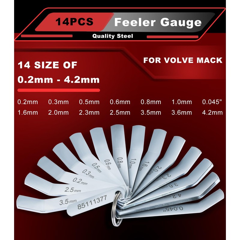 Camoo 14 PCS Feeler Gauge Jake Brake Tools Set 88880052