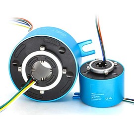 Taidacent Through Hole Conductive Rotary Slip Rings Electrical Brush Ring Rotating Electrical Connector Slip Ring Inner Diameter 12.7mm 6 Wires 10A
