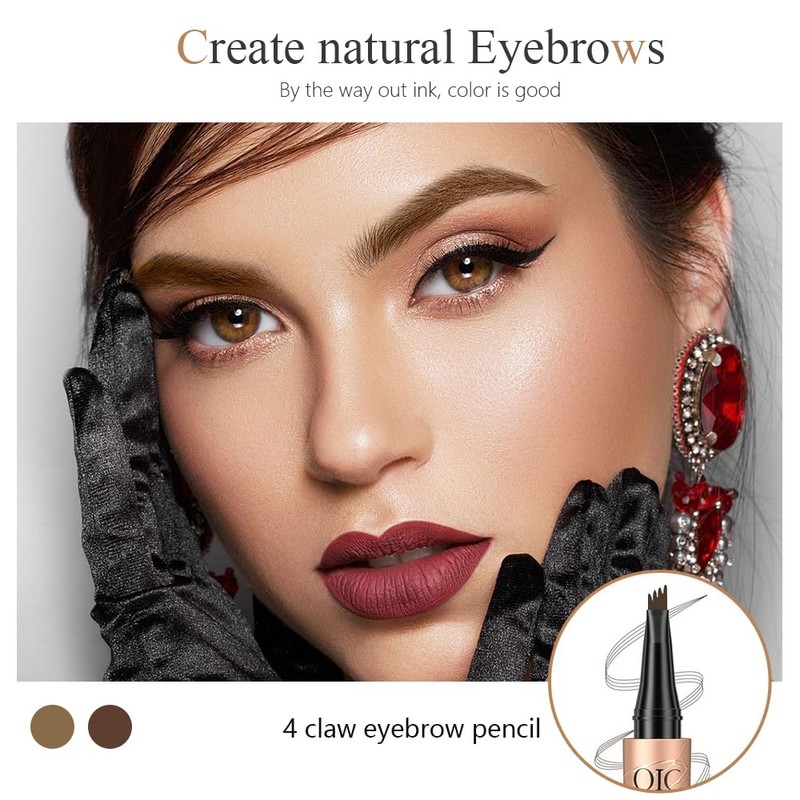 FDEETY Waterproof Light Brown/Dark Brown 3D Magic Eyebrow Pencil with