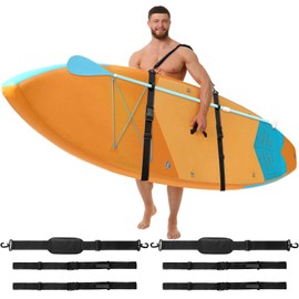 Sanwuta 2 Pack Adjustable Paddle Board Carry Straps Surfboard Shoulder Strap Paddle Board Accessories for Women and Men(Black)