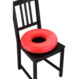 NOVA Inflatable Donut Cushion, Easy to Inflate and Deflate Seat Cushion, Durable Rubber and Easy to Clean,Red 18 Inch (Pack of 1)