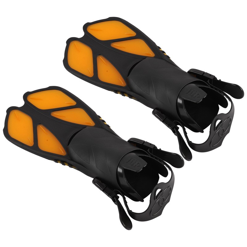 2pcs Adjustable Snorkel Fins Soft TPR Open Heel Long Diving