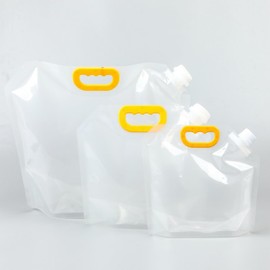 Hufopik 3 Pieces 2.6/1.3/0.65 Gallon Water Storage Cube Premium Collapsible Water Container Bag, Food Grade Clear Plastic Storage Jug for Water Bag For Hiking, Freezable Foldable Reusable Pouches.