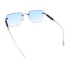 Luxury Hip Hop Rapper Rimless Bevel Lens Rectangular Hustler Sunglasses