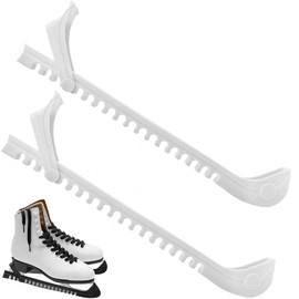 FiveMileBro 2 Pieces Ice Hockey Skate Skate Guards Ice Skate Protectors Ice Skate Protectors Hockey Figure Skating Pads for Kids Adults (White)