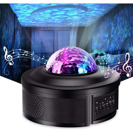 Starry Sky LED Moon Mood Night Light Projector w Speaker, Timer, Remote Control