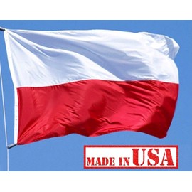 US Flag Factory - 4x6 FT Poland Polish Flag (Sewn Stripes) Outdoor SolarMax Nylon (No Seal) - Premium Quality - 100% Made in America (4x6 FT)