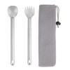 MAXCOOK Titanium Camping Utensil Set Lightweight Titanium Flatware Long Fork