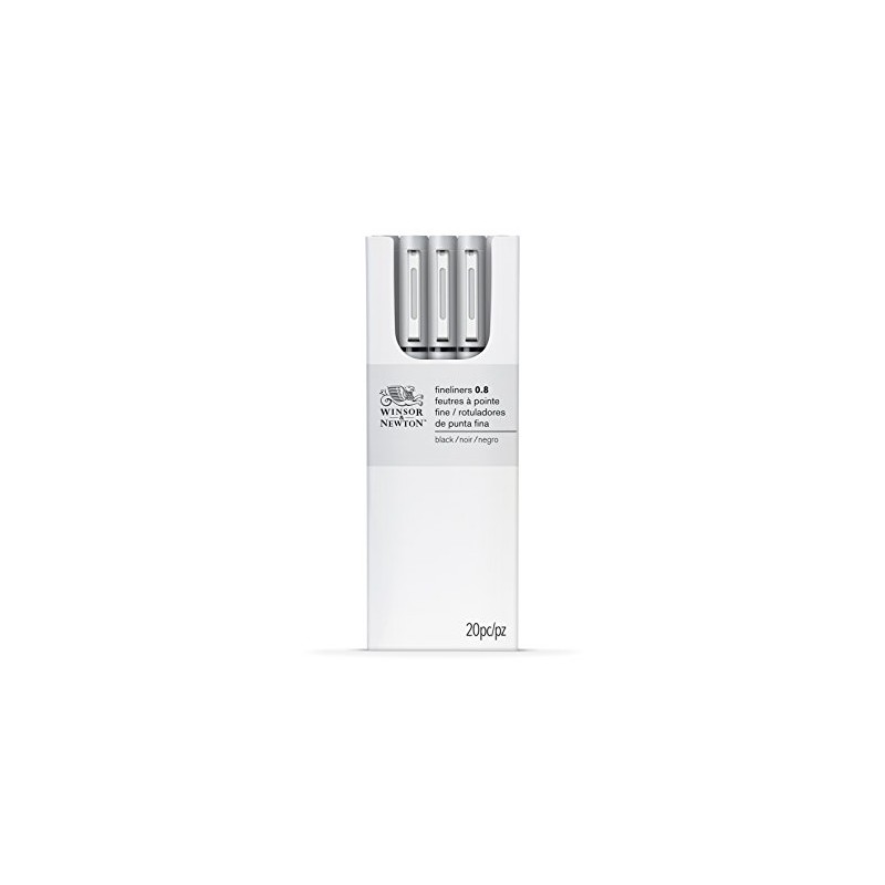 Winsor & Newton 0290084 0.8mm Fineliner - Black (Pack of