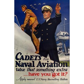 American Gift Services Cadets for Naval Aviation Vintage World War II Two WW2 WWII USA Military Propaganda Poster CANVAS Print