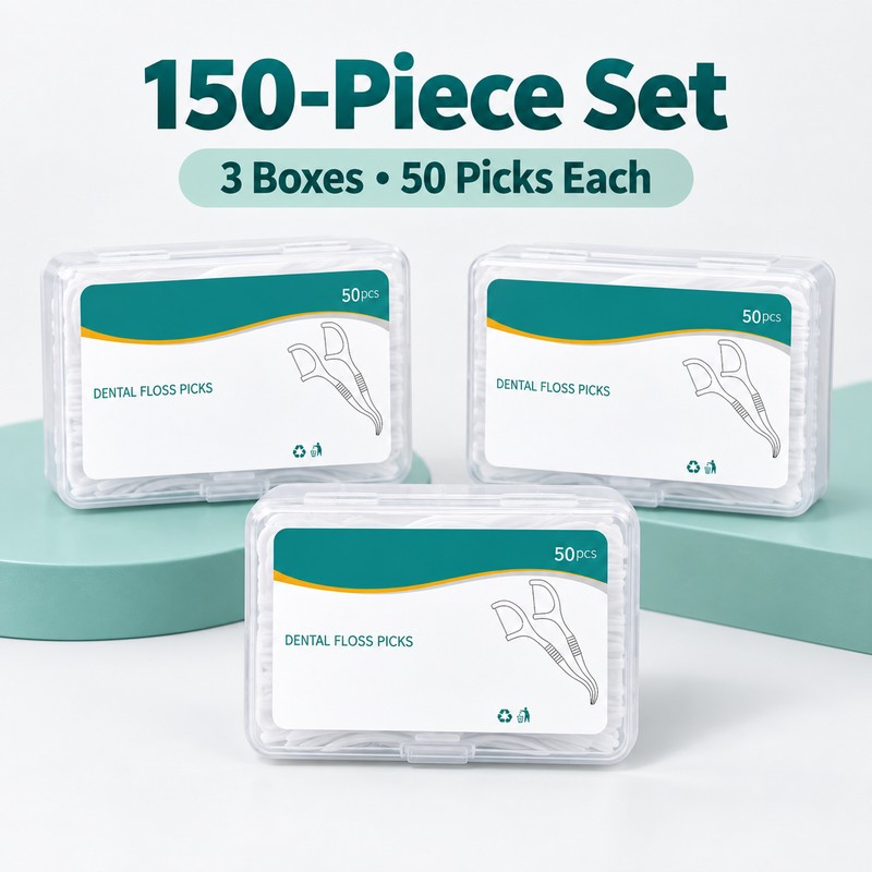 Ultra-Fine Dental Floss Picks with Pointed Toothpick, 150/300/600/1000 Count Options