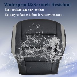 NLQR Front Driver Bottom Replacement Perforated Seat Cover Black RB Microfiber Leather Compatible with Ford F-150 Raptor 2015 2016 2017 2018 2019 2020