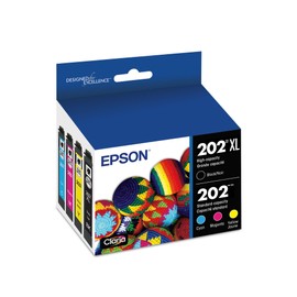 Epson EPSON 202 Claria Ink High Capacity Black & Standard Color Cartridge Combo Pack (T202XL-BCS) Works with WorkForce WF-2860, Expression XP-5100