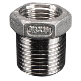 Reducer Hex Bushing, 3/8 PT Male to 1/4 PT Female 304 Stainless Steel Reducing Pipe Fitting Adapter, Pack of 2