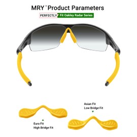 Mryok Opt Replacement Ear Sock Kit for Oakley Radar Path Sunglasses - Yellow -