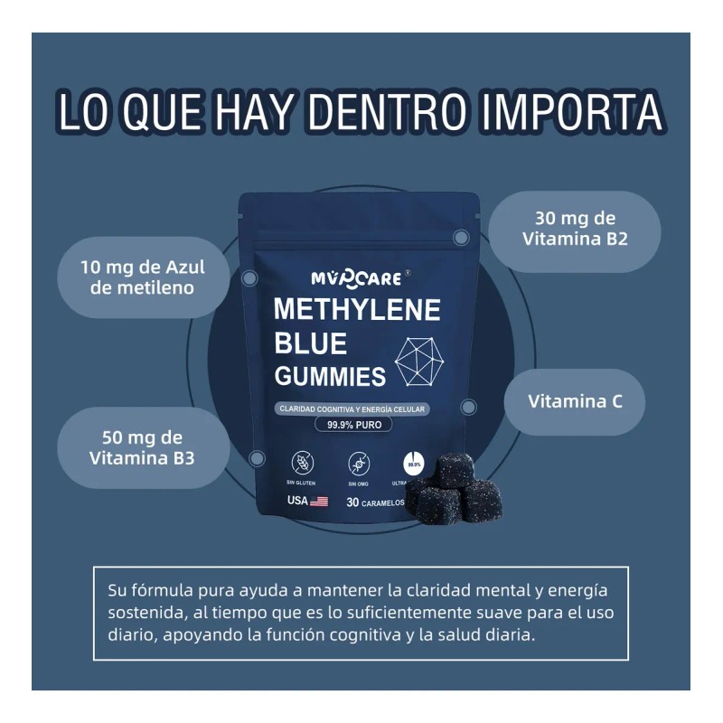 Azul-de-metileno-30 Granos Caramelos Blandos