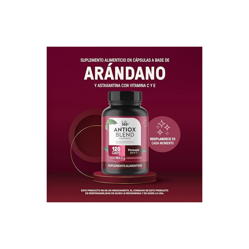 Life 360 Antiox Blend Arándano 120 Cápsulas 873 6mg Por