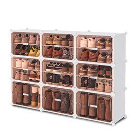 MAGINELS 6-Tier Shoe Rack,Expandable Multi-Functional Plastic Shoe Cabinet. Shoe Storage with Door,Use in Entryway, Closets, Hallway,Bedroom. Accommodates Up to 36 Pairs of Shoes. (6 Tiers 36 Pairs)