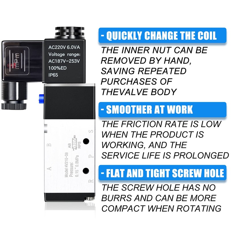 ERGAOBOY 1/4 BSP 220V Pilot Controlled Electric Solenoid Valve with