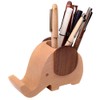 Pen Stand, Wooden Pen Holder, Stylish, Pentate, Natural Wood, Solid