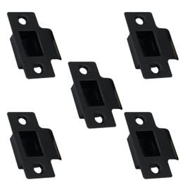 Strike Plate Matt Black Latch Door Frame + Dust Box + Matching Screws (5)
